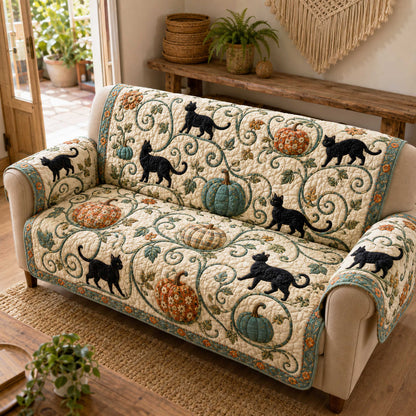 Shadow Cat Quilted Sofa Cover NCU0NTD2130
