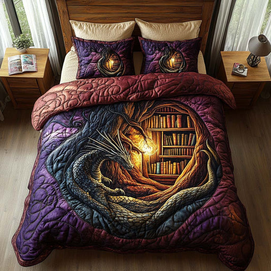 Shadow Dragon 3-Piece Quilted Bedding Set NCU0DQQ041
