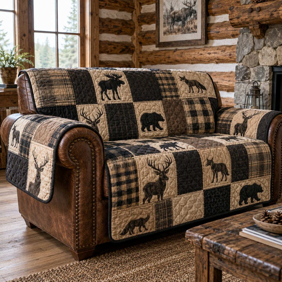Shadow Fox Birch Quilted Sofa Cover NCU0PVL1095