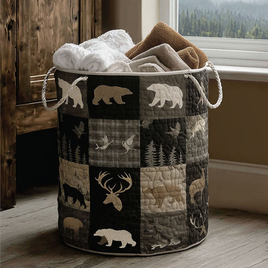 Shadow Hunt Woods Quilted Laundry Basket NCU0PTT1885