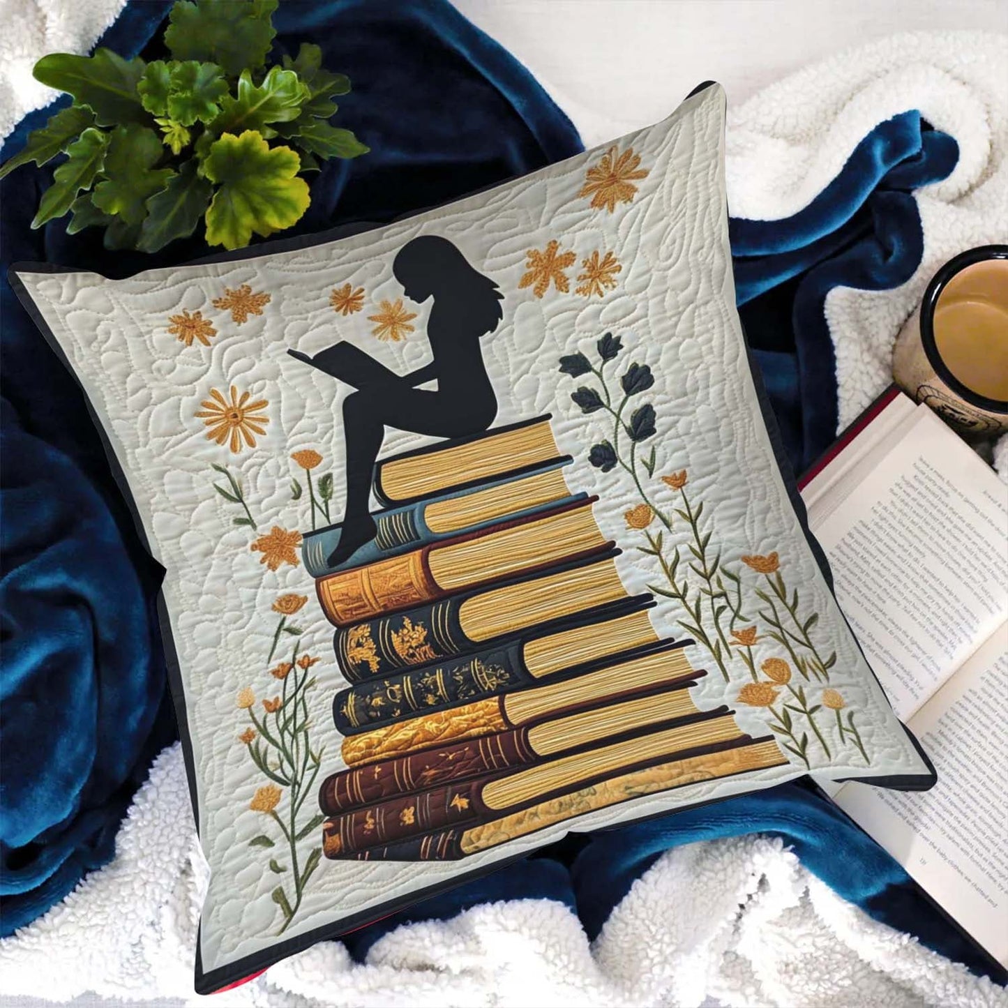 Shadow Of A Reader Quilted Pillow Case NCU0NT1085