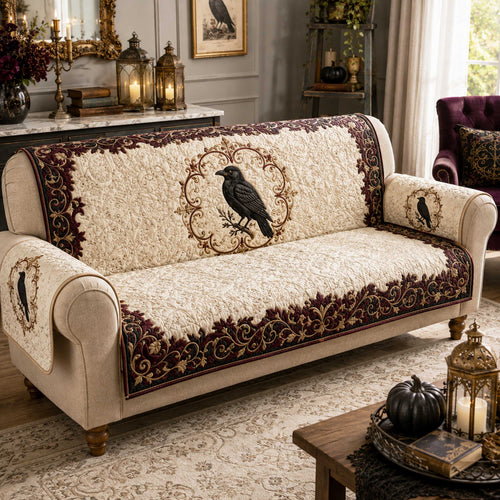 Shadow Raven Quilted Sofa Cover NCU0NTD2184