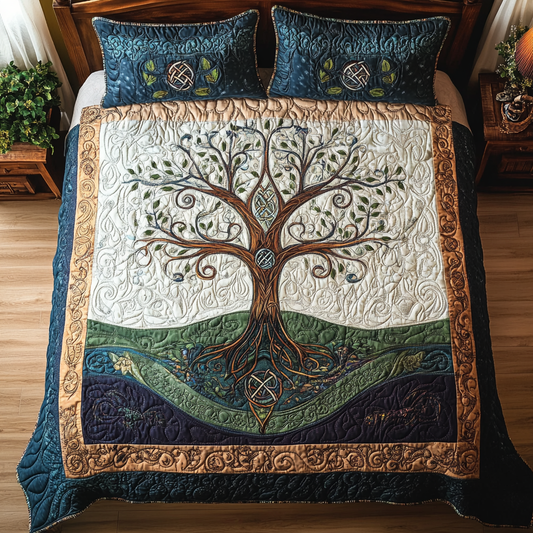 Shamrock Serenity 3-Piece Quilted Bedding Set NCU0TL2018