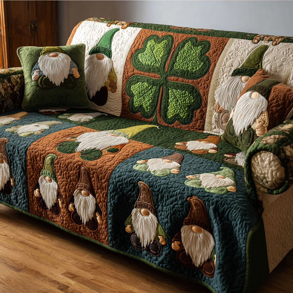 Shamrock Blessing Quilted Sofa Cover NCU0NTD1372
