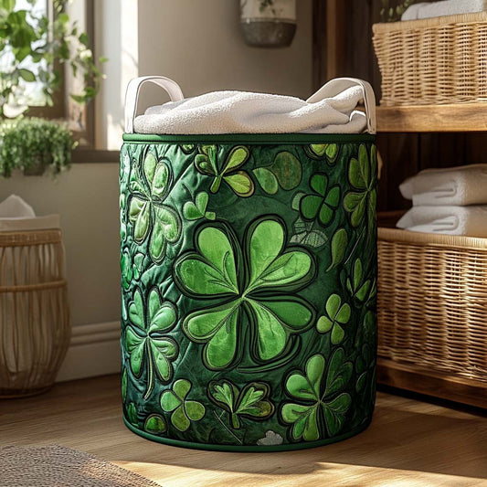 Shamrock Meadow Quilted Laundry Basket NCU0NXD193