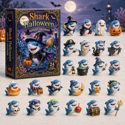 HALLOWEEN KICKOFF 40% OFF - Shark Halloween Advent Calendar 2026 - 24-Day Festive Countdown, Acrylic Charms Blind Box - Gift For Shark Lovers AC0HA035