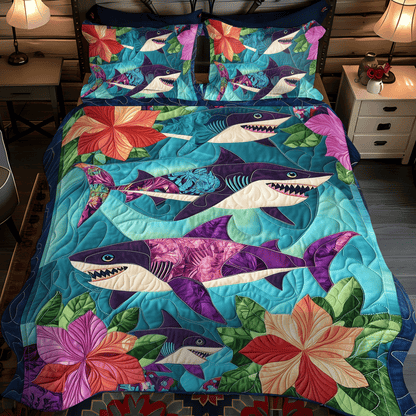 Shark Holiday Quilted Bedding Set NCU0DV932