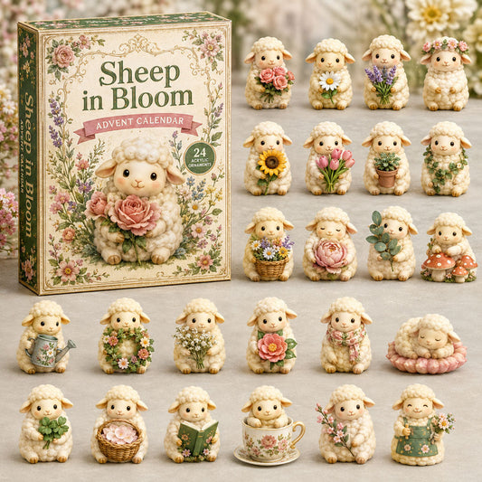 CHRISTMAS KICKOFF 40% OFF - Sheep In Bloom Advent Calendar 2026 - 24-Day Festive Countdown, Acrylic Charms Blind Box - Gift For Sheep Lovers AC0NT200