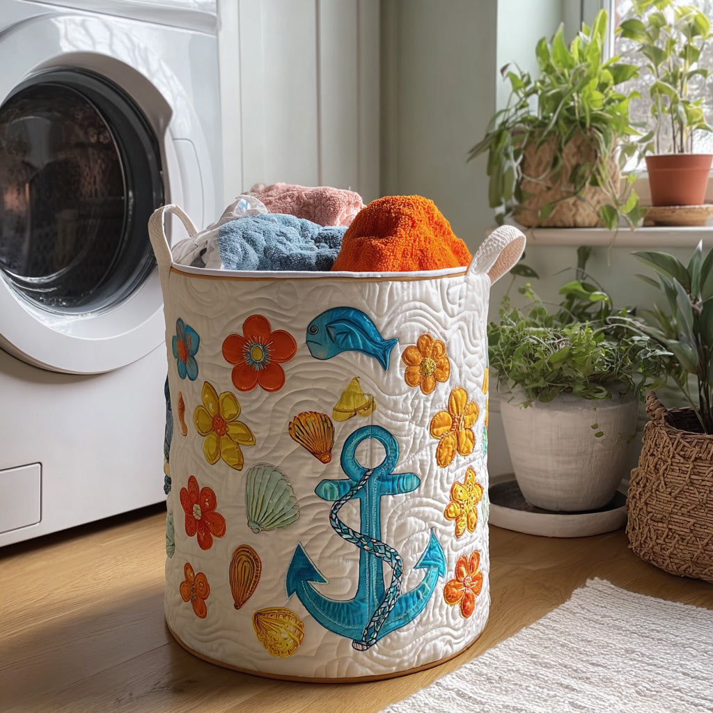 Shell Yeah Quilted Laundry Basket NCU0PTT913