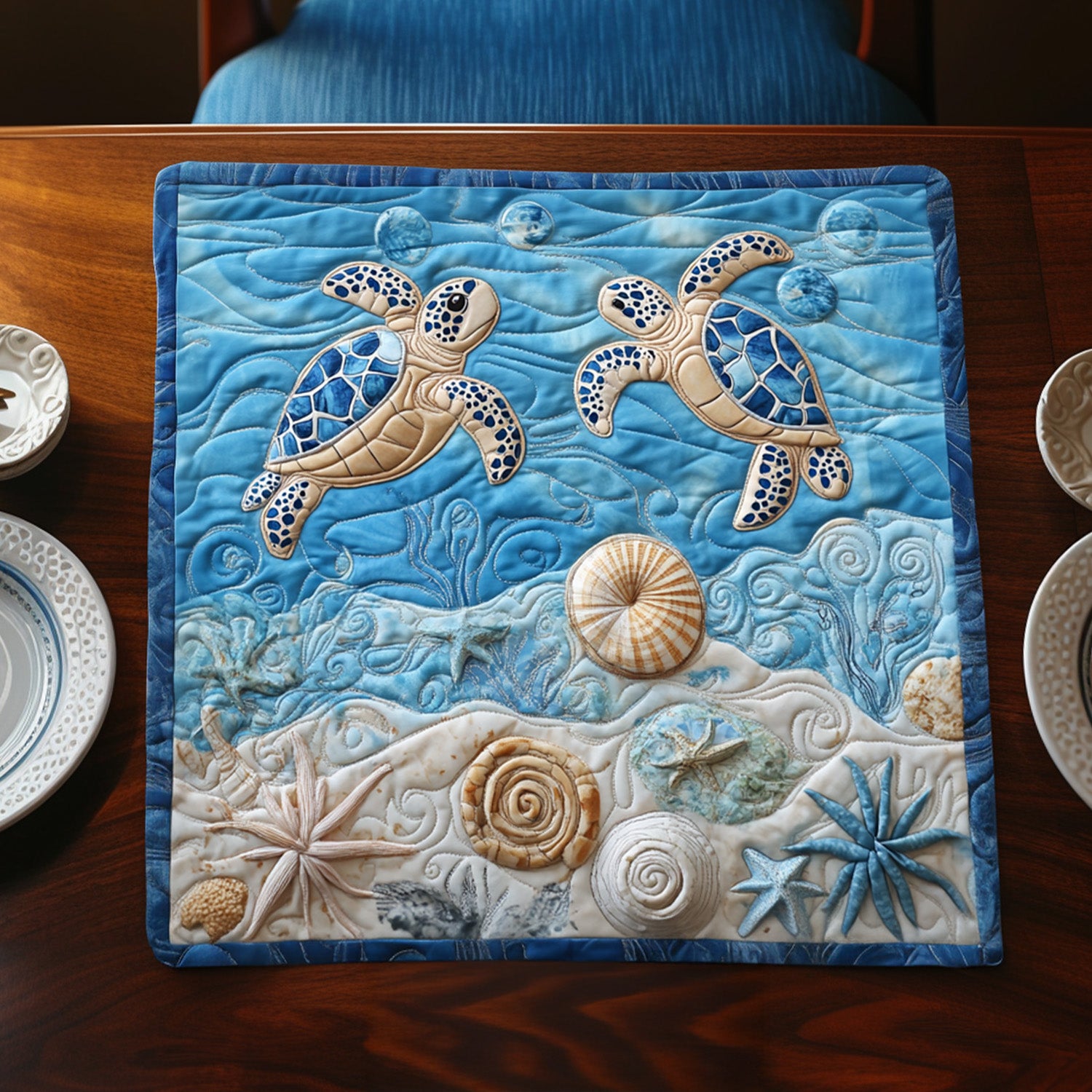 Toppers Wisdom Shell of Wisdom Quilted Table Topper NCU0PTT692 – Quiltnest