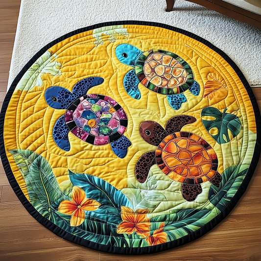 Shelled Charm Quilted Round Mat NCU0TL1439