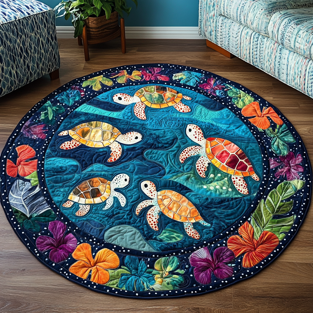 Shelled Wonder Quilted Round Mat NCU0TL1456