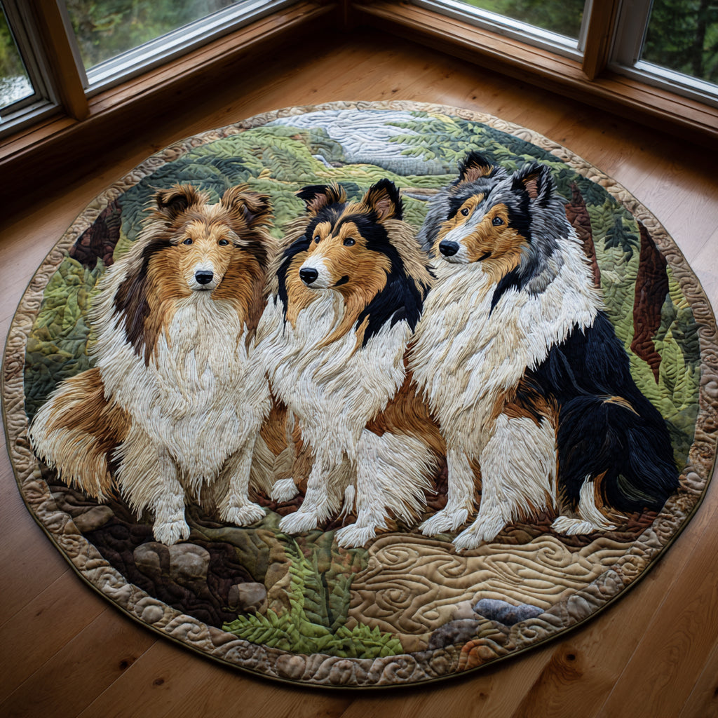 Sheltie Beauty Quilted Round Mat NCU0DV1553
