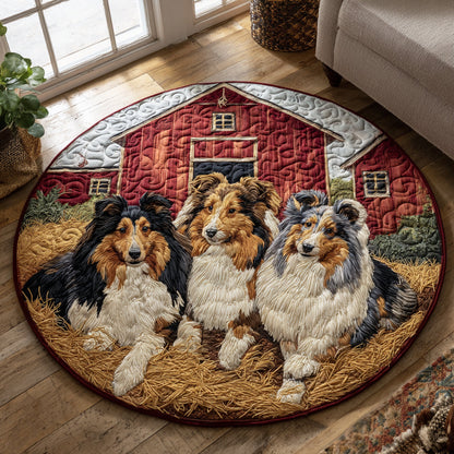 Sheltie Charm Quilted Round Mat NCU0DV1549
