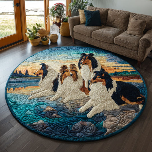 Sheltie Companion Quilted Round Mat NCU0DV1555