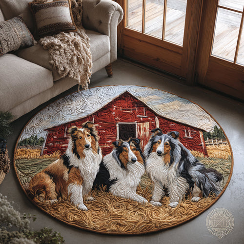 Sheltie Heart Quilted Round Mat NCU0DV1558