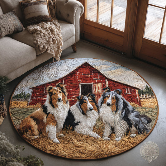 Sheltie Heart Quilted Round Mat NCU0DV1558
