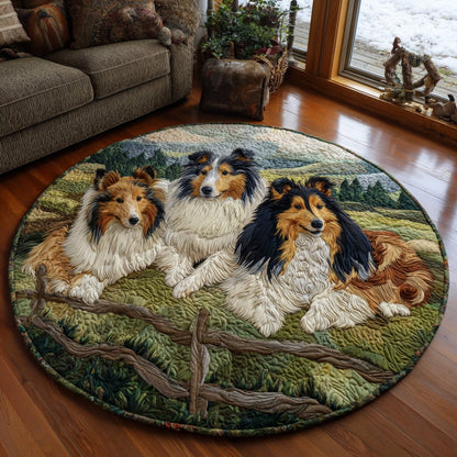 Sheltie Love Quilted Round Mat NCU0DV1551
