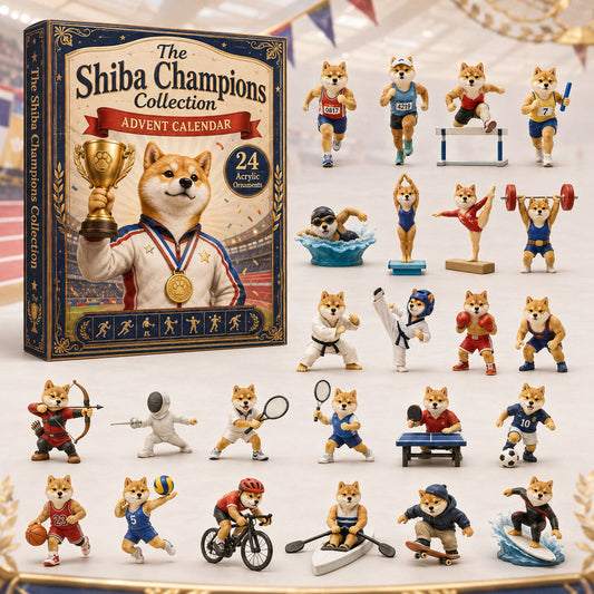 CHRISMAST KICKOFF 40% OFF - Shiba Champions Sports Advent Calendar 2026 - 24-Day Festive Countdown, Acrylic Charms Blind Box - Gift For Dog Lovers AC0TH136