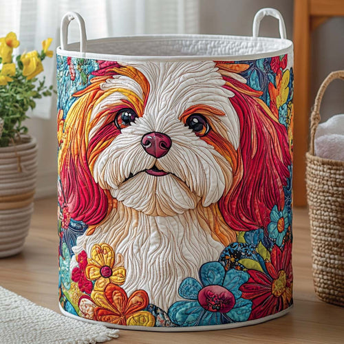 Shih Tzu Cozy Quilted Laundry Basket NCU0NXD752
