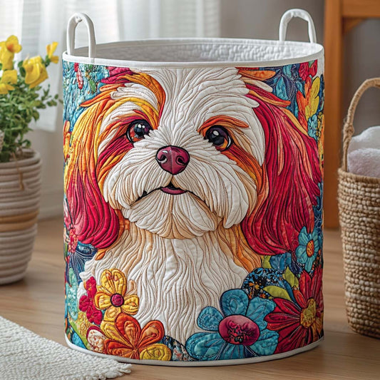 Shih Tzu Cozy Quilted Laundry Basket NCU0NXD752