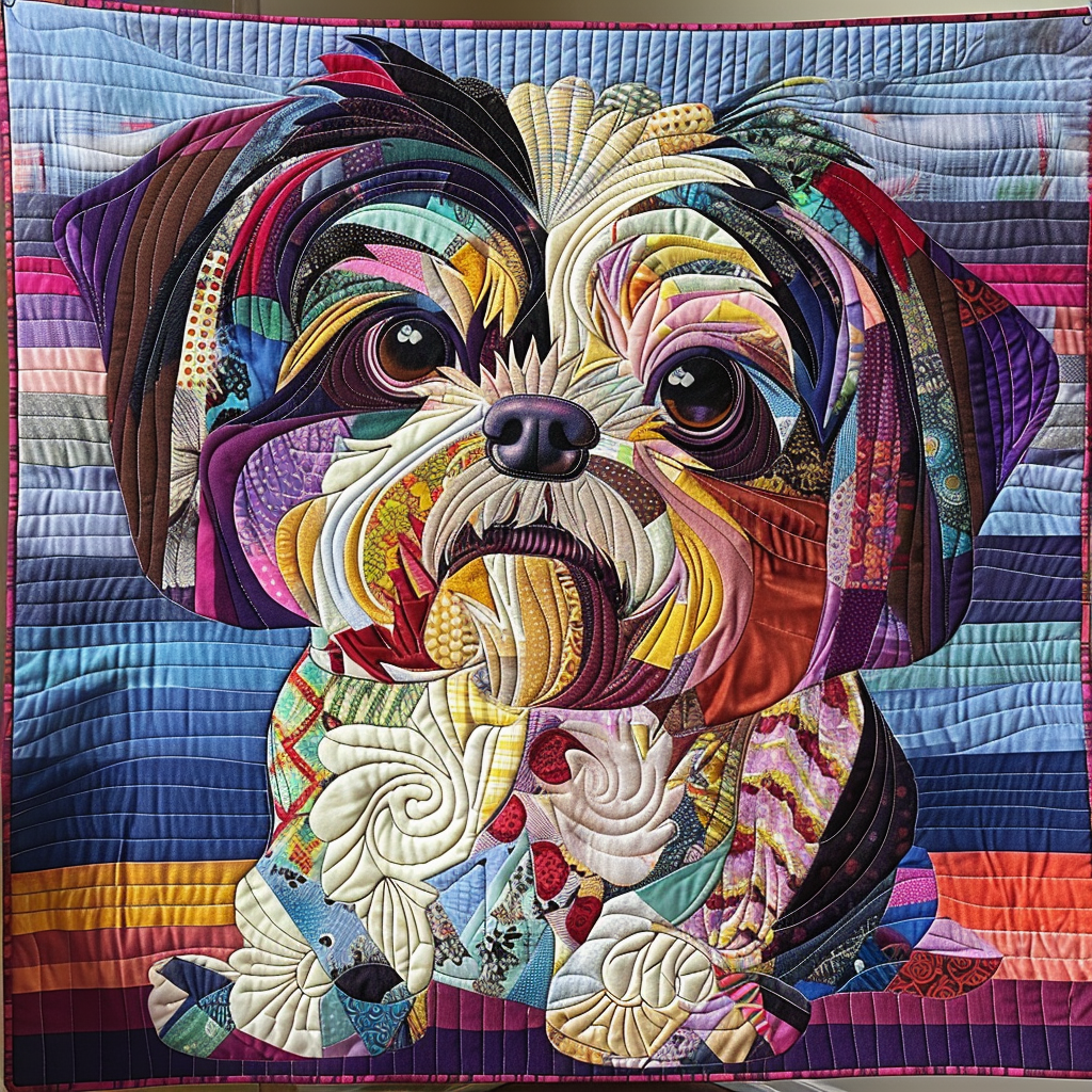 Shih Tzu Sparkle Quilted Blanket NCU0DV1704