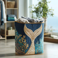 Shimmer Tide Quilted Laundry Basket NCU0DV866