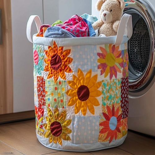 Shining Sunflower Quilted Laundry Basket NCU0NNT1077