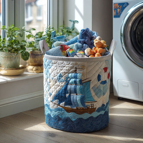 Shipshape Style Quilted Laundry Basket NCU0PTT1018