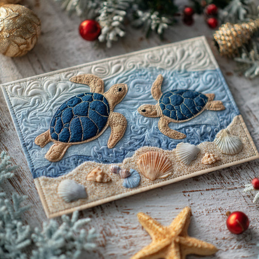 Shoreline Turtle Quilted Fabric Postcard NCU0PTT2416