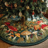 Shroom Cottage Christmas Quilted Tree Skirt NCU0PTT2255