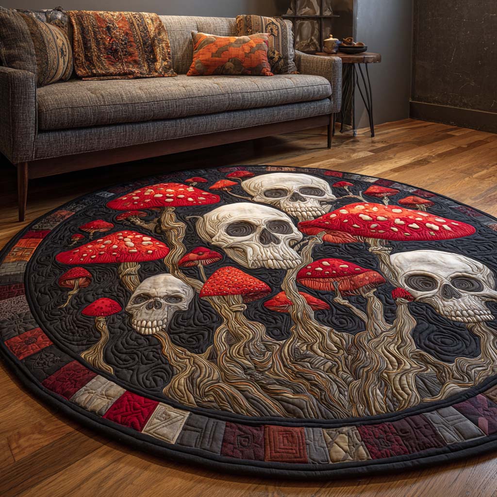 Shroom Realm Quilted Round Mat NCU0NNT2596