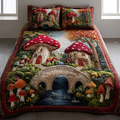 Shroomlight Hollow 3-Piece Quilted Bedding Set NCU0NTD1119