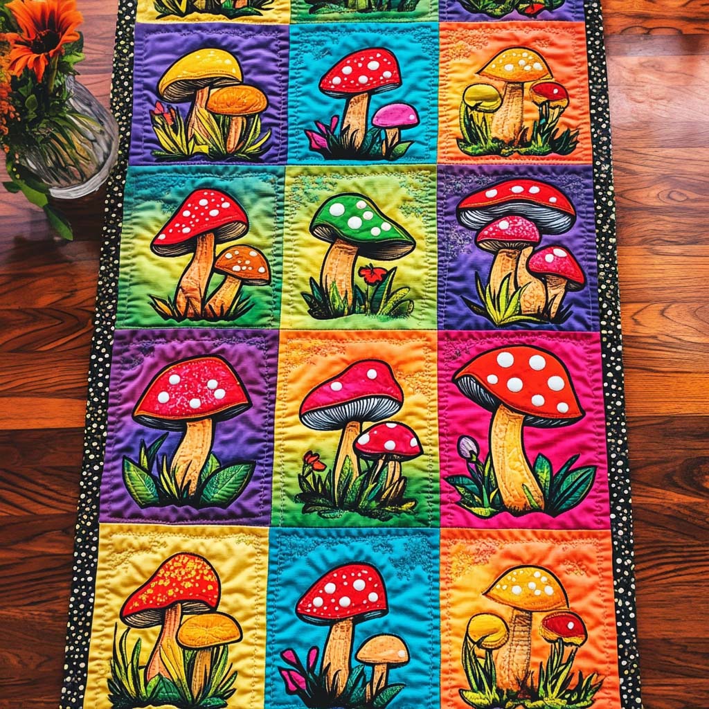 Shroomy Dreams Quilted Table Runner NCU0NNT889