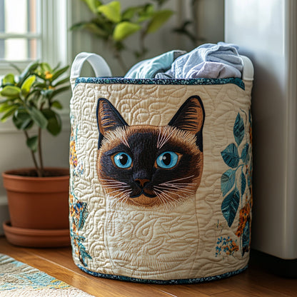 Siamese Cat Joy Quilted Laundry Basket NCU0DV854