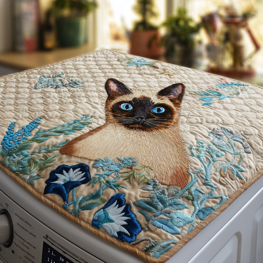 Siamese Cat Joy Quilted Washer and Dryer Cover NCU0DV854