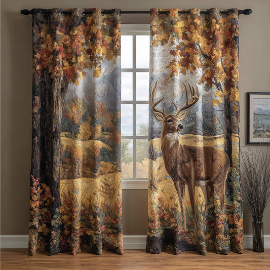 Silent Deer Quilted Curtains NCU0DDK1939