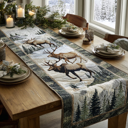 Silent Elk Quilted Table Runner NCU0DV1157