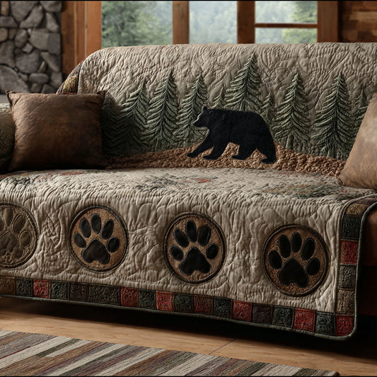 Silent Forest Bear Quilted Sofa Cover NCU0PTT2644