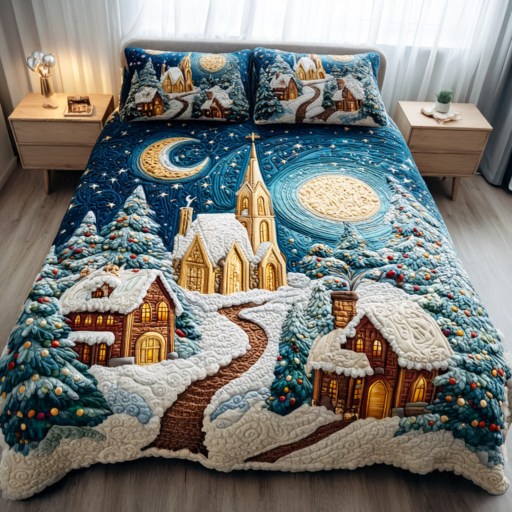 Silent Frost Night 3-Piece Quilted Bedding Set NCU0NTD668