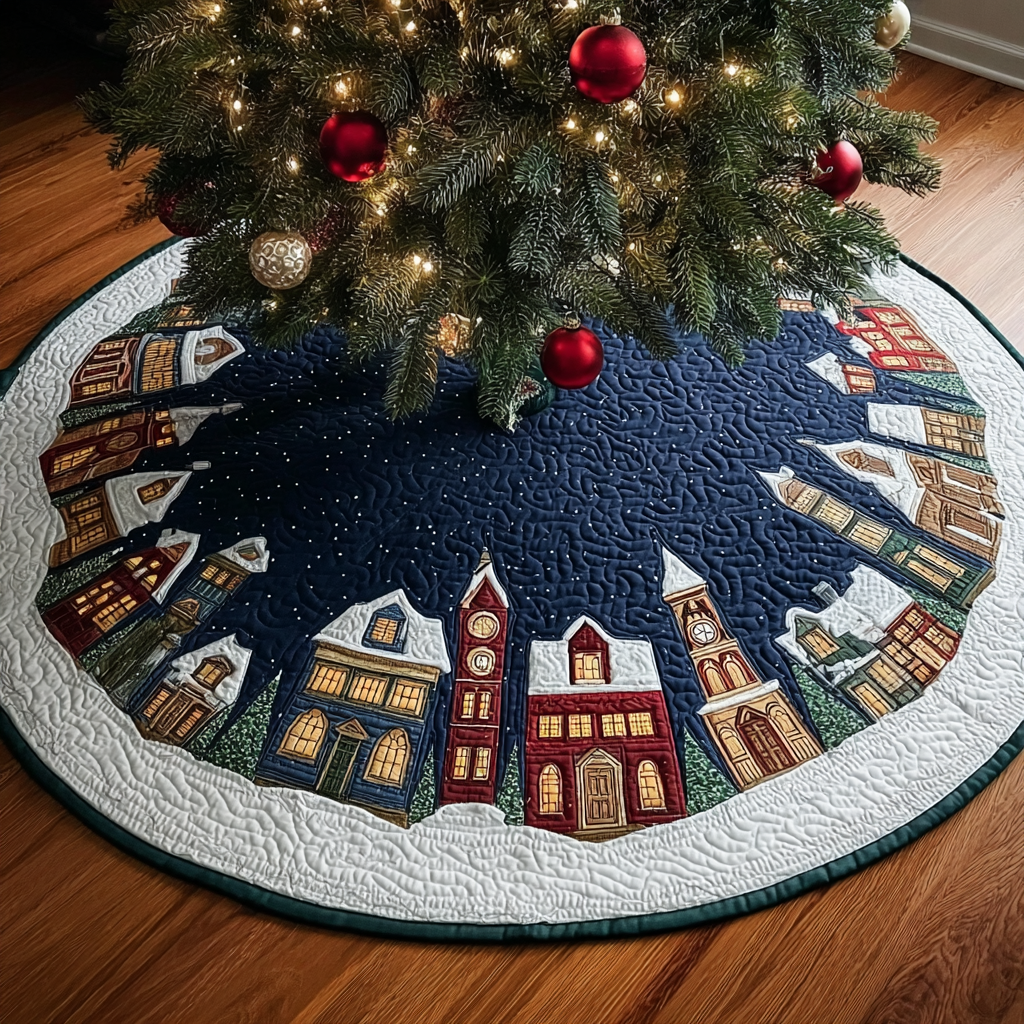 Silent Light Christmas Quilted Tree Skirt NCU0DDK1695