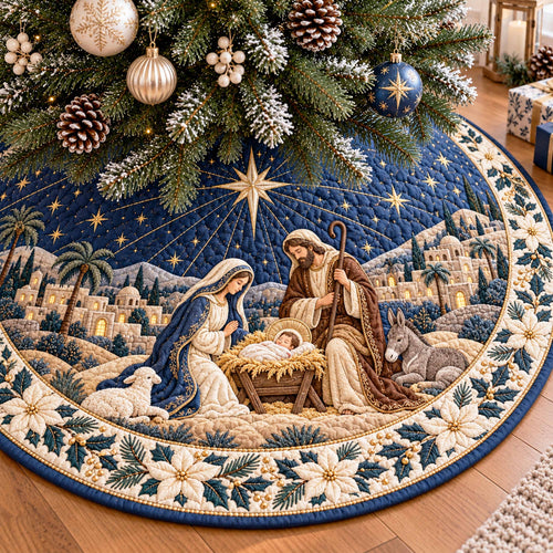 Silent Night Christmas Quilted Tree Skirt NCU0NTD2281