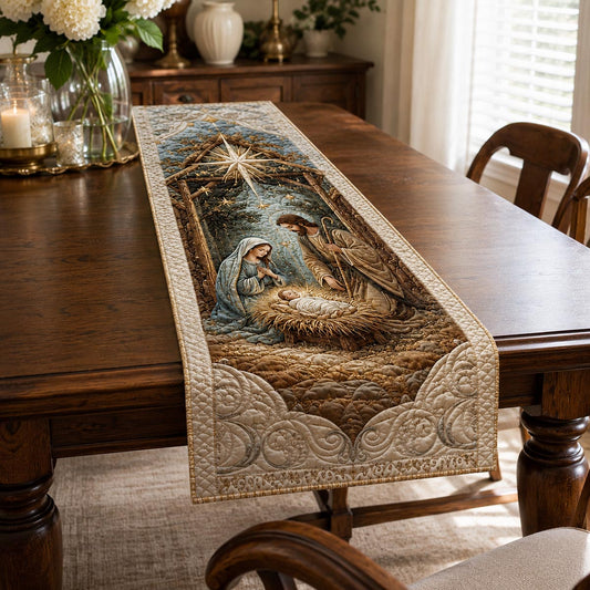 Silent Night Nativity Quilted Table Runner NCU0DV2288