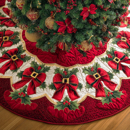Silent Night Spark Christmas Quilted Tree Skirt NCU0NTD749