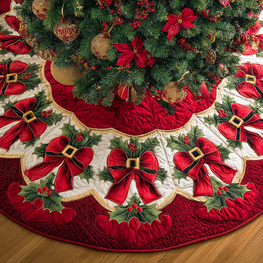 Silent Night Spark Christmas Quilted Tree Skirt NCU0NTD749