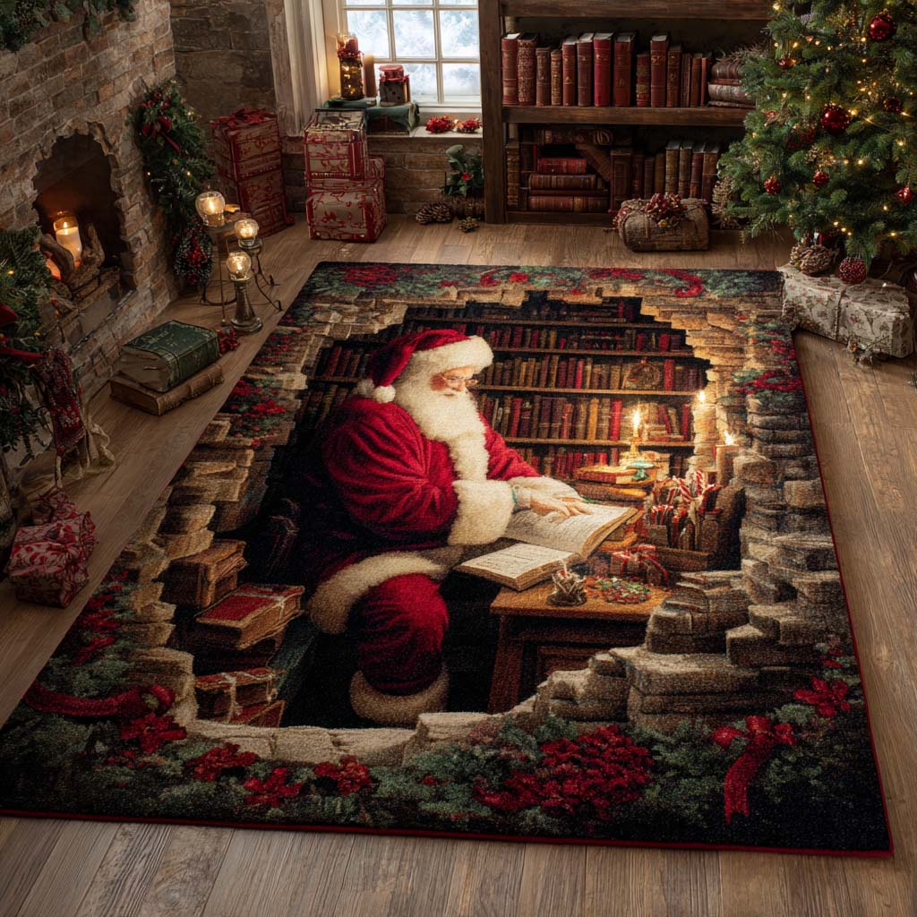 Study With Red Rug Silent Night Study Area Rug NCU0NXD880 – Quiltnest