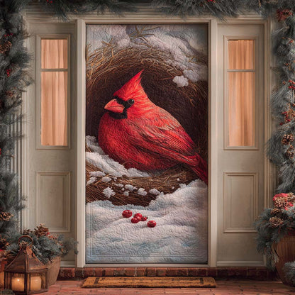 Silent Snow Cardinal Quilted Door Cover NCU0XD1633