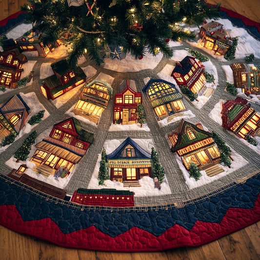 Silent Snow Dreams Christmas Quilted Tree Skirt NCU0NTD1046