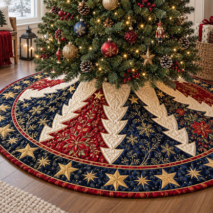 Silent Spruce Christmas Quilted Tree Skirt NCU0NTD2295