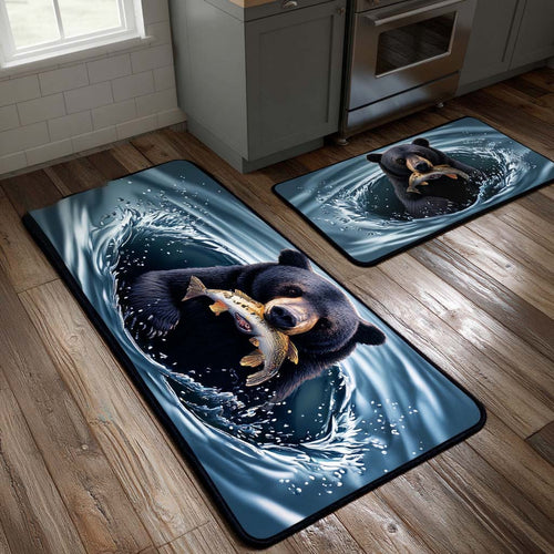 Silver Stream Catch Kitchen Area Rug NCU0TD1418